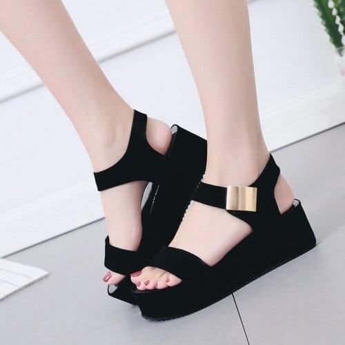 2021 Summer new fashion womens sandals platform platform high-heeled slope with Roman womens shoes