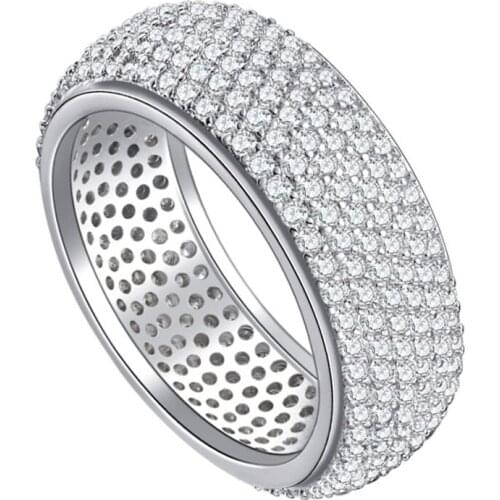 YaYI Jewelry Fashion Princess Cut Inlaid with Over 300 small Cubic Zirconia Silver Color Engagement Wedding Party Lovers Rings