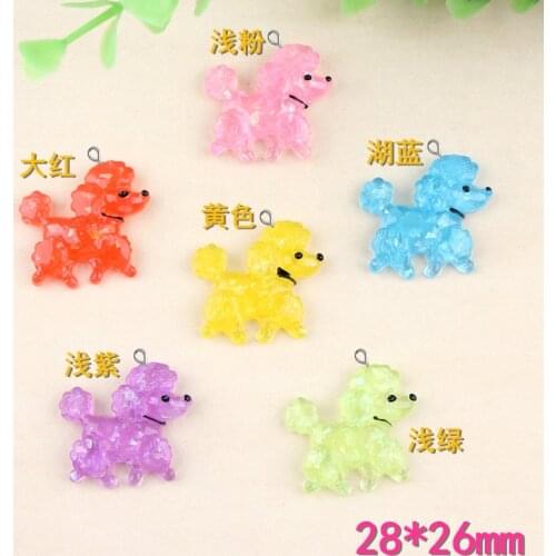 10pcs 28*26mm Teddy puppy cartoon resin animal Poodle charms handmade DIY mobile phone beauty accessory cream jewelry material