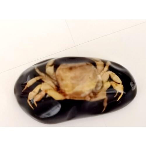 12 pcs real crab insect big size fashion black color keychain