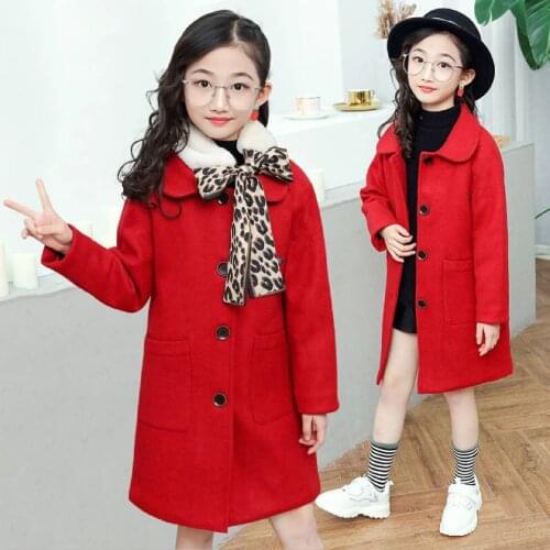 2019 New Selling Woolen Kids Coat For Girls Toddler Children Clothes AUTUMN &WINTER Outerwear Fashion Kids Girl Jackets Coats
