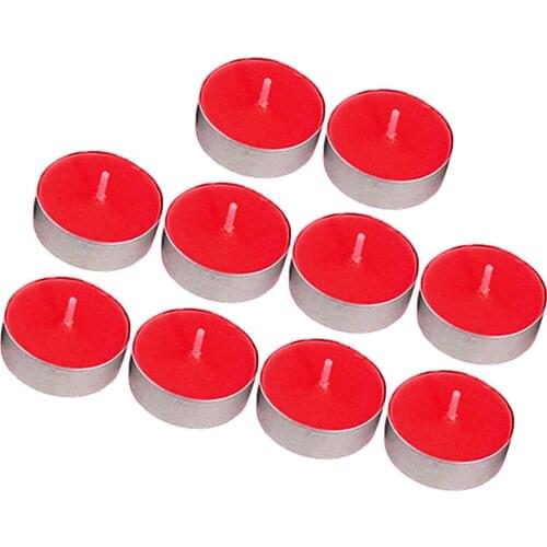 2x10pcs Smokeless Round Tealight Candles for Birthday Party 3.5x1cm Red