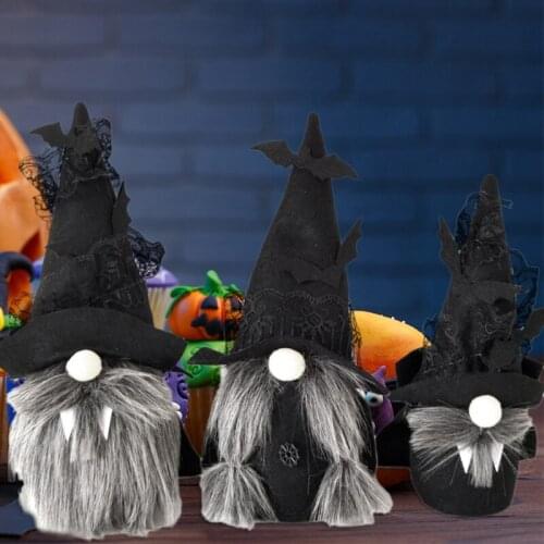 3 Pack Halloween Plush Dwarf Decor Holiday Gnome Christmas Plush Ornaments Tabletop Elf Black Thanks Giving Day Gifts