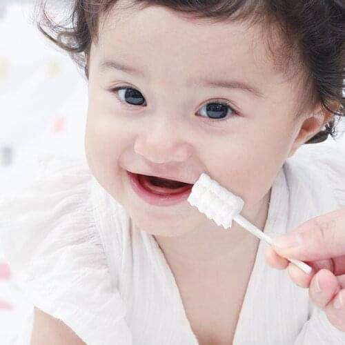 32 Pcs Baby Tongue Cleaner Baby mouth cleaner Disposable dental gauze cleaning stick baby Dental care baby Brush your teeth