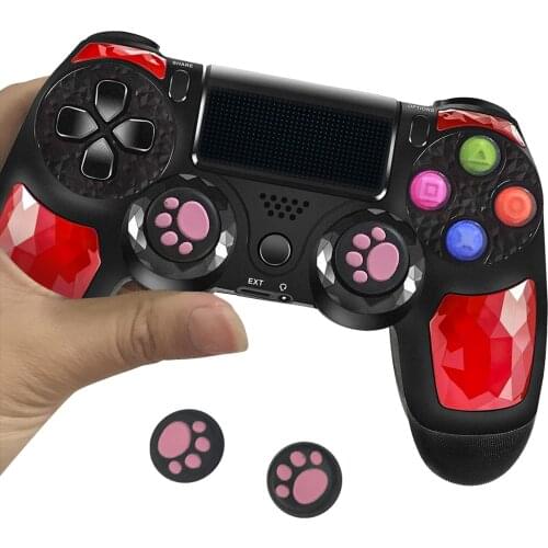 4pcs Thumb Stick Grip Cap footprint Joystick Cover Case For Sony Play Station4/ PS4 Slim Pro Xbox One 360 Switch Pro Controller