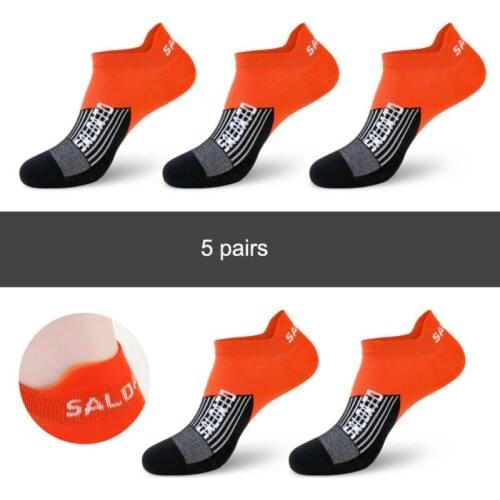 5 Pair Professional Running Socks Non-Slip SWEAT-ABSORBENT Sports Socks Men Women Tube Thick Towel Socks Basketball Socks