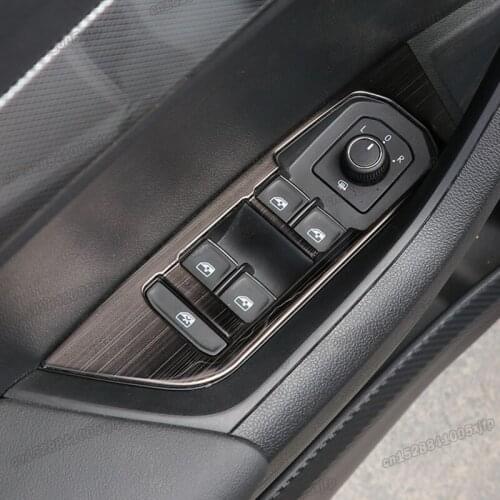Car Door Window Lifter Switch Control Panel Cover for Skoda Karoq 2018 2019 2020 2021 2022 Exterior Accessories Auto Mouldings