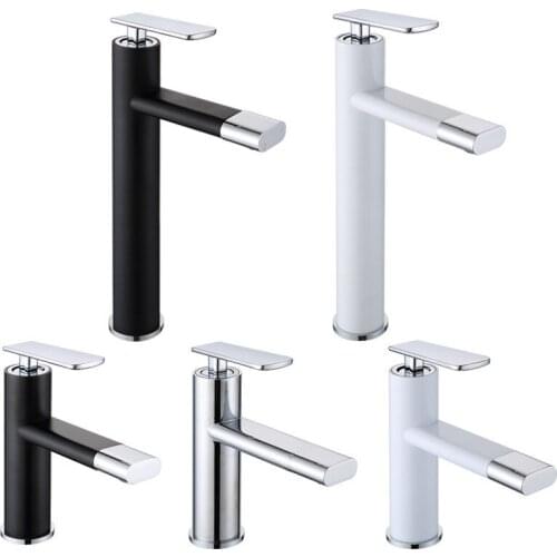White basin faucet low basin faucet under the platform basin faucet rotating hot and cold faucet black basin faucet