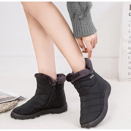 Women Boots Waterproof Winter Boots Women Low Heels Snow Boots for Quilted Winter Shoes Women Warm Ankle Botas Mujer Bottines