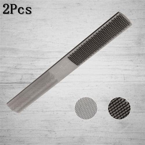 2Pcs 4 in 1 Woodworking File 200mmx20mm Mahogany File DIY Wooden Semicircle Carbon Steel Flat File Rasp Half Round Abrasive Tool