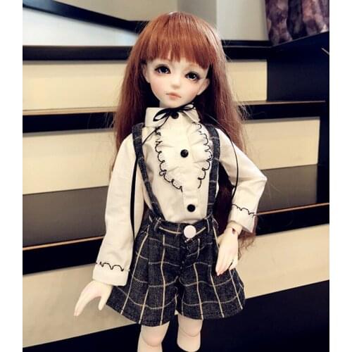 D01-P353 children handmade toy 1/3 1/4 uncle Doll Accessories BJD/Sd clothes Ladies England school uniform suit culottes3pcs/set