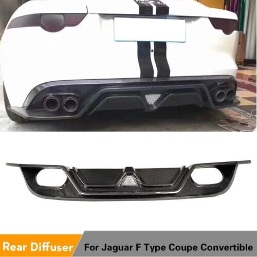 Rear Bumper Diffuser Lip For Jaguar F Type Coupe Convertible 2 Door 2013 - 2019 Carbon Fiber Rear Bumper Lip Spoiler Diffuser