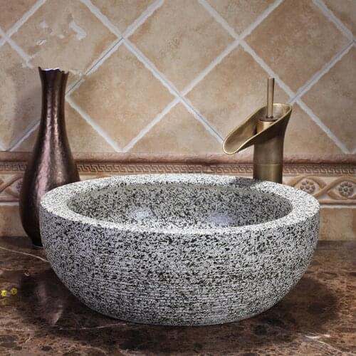 Porcelain Bathroom ceramic counter top sink round wash basin hand painted bathroom sink wash basin ceramic