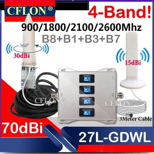 HotDeal!! Multi-Band CellPhone 4G Cellular Amplifier 900 1800 2100 2600Mhz GSM Repeater 2G 3G 4G Mobile Signal Booster Repeater