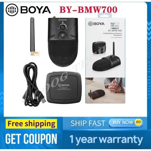 BOYA BY-BMW700 condenser microphone with USB wireless receiver Compatible with desktop laptop computerfor video conference & etc