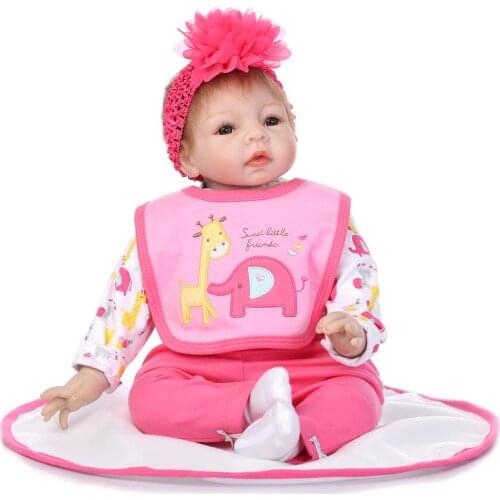 Cute reborn baby doll 55cm soft real touch silicone vinyl doll lovely baby girl doll best toys gift for children bebes reborn