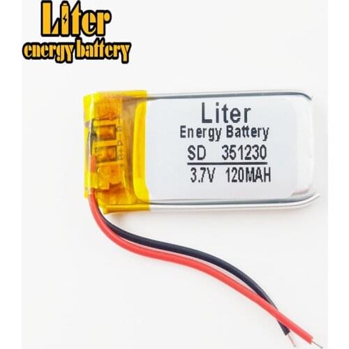 351230 3.7V 120mah Lithium polymer Battery with protection board For MP3 MP5 PSP Bluetooth
