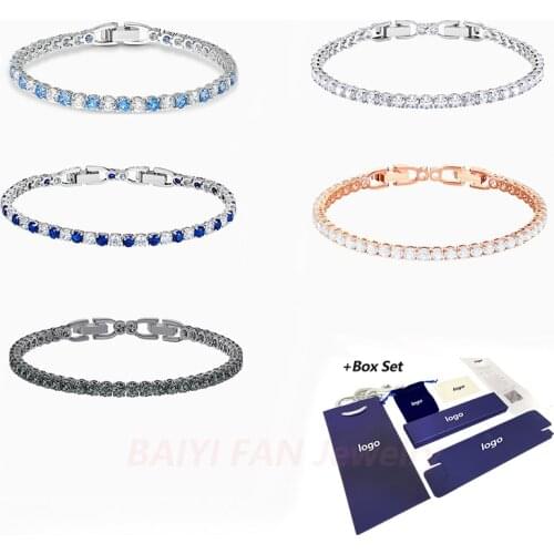 Fashion Jewelry SWA New TENNIS DELUXE Bracelet Claw Stone Inlaid Round Crystal Feminine Fresh and Pleasing Romantic Jewelry Gift