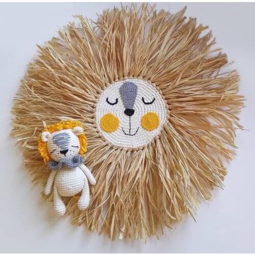 INS Nordic Handmade Cartoon Lion Style Home Wall Ornaments Childrens Room Wall Decoration Toys