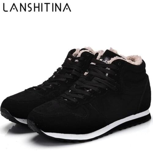 New 2020 Winter Men Snow Boots With Fur Winter Boots Man Ankle Boots Warm Plush Work Footwear Outdoor Walking Winter Sneakers