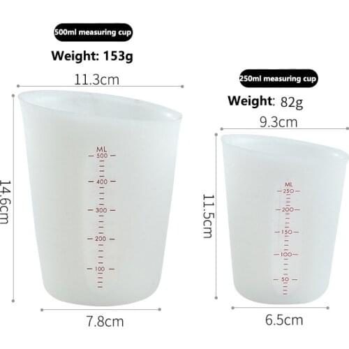 Translucent Double Scale Ml/Ounce Silicone Measuring Cup Epoxy Measuring Container Baking Tools Kitchen Graduated Measuring Cups