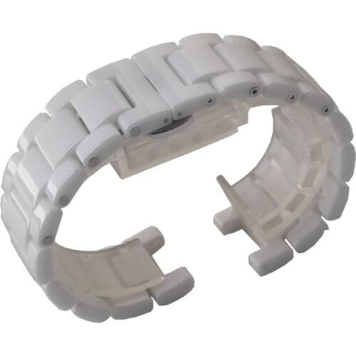 Ceramic Width 20mm Concave 11MM White Watchbands Strap bracelet for special end Wristwatches bands mens accessories new arrival