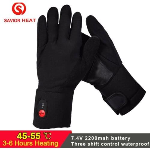 SAVIOR 7.4V Winter Warm electric Battery heated Gloves Rechargeable for skiing fishing riding hunting keep hands warm men women