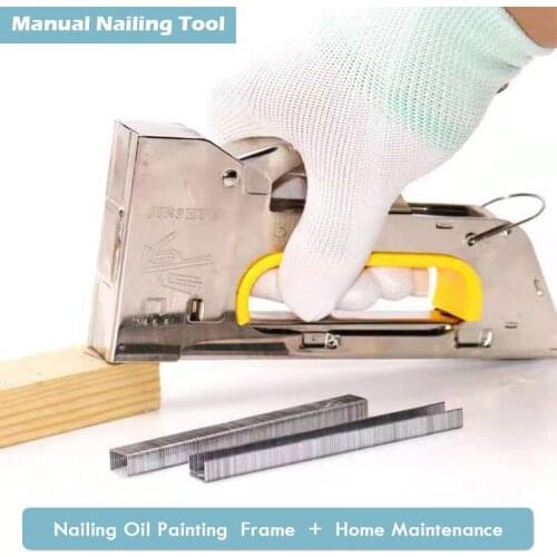 STAPLE GUN,Manual Nailing Tool For Nailing Oil Painting Frame、Diy Handmade Tool,Family Maintenance Small Tools