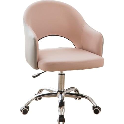 China household comfortable swivel computer chair modern simple office leather armchair rotatable living room make up sofa stool