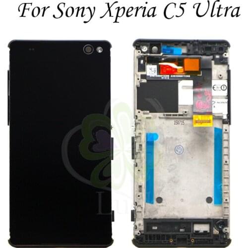 6.0" For Sony Xperia C5 Ultra LCD Display Touch Screen Digitizer Assembly with frame E5506 E5533 E5563 E5553 For SONY C5 LCD