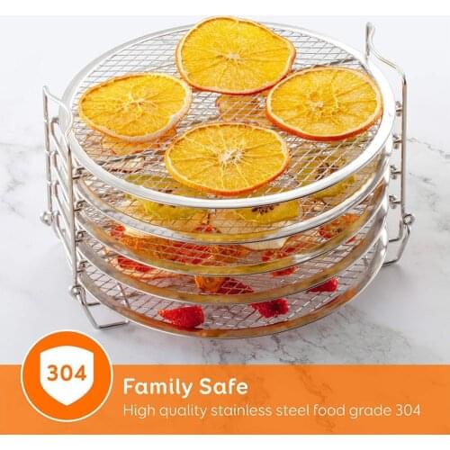 1 Set 5 Layers Dehydrator Rack Air Fryer Cooker Rack Stainless Steel Stand Accessories Compatible with Ninja Foodi Grill 6.5 Qua