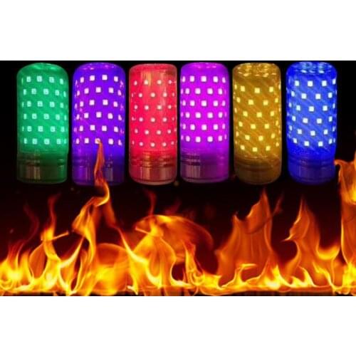 10pcs Led Corn Light Red Green Blue E14 E27 12W 16W LED Candle Light Led Colorful Bulb Atmosphere Chandelier Bulb Purple/Yellow