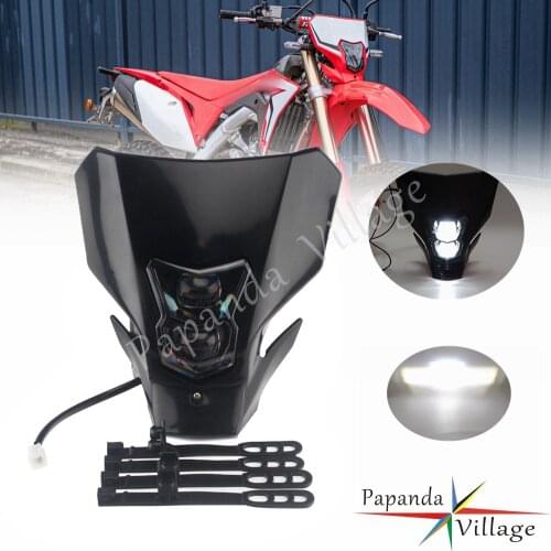12v Supermoto Dual Sport LED HI/LO Beam Headlight for Honda CRF450L CRF450XR CRF450 CRF250 CRF150 R/L/X MX Enduro Head Light