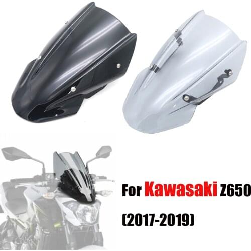 Motorcycle Accessories Sports WindScreen Windshield Viser VIsor Wind Deflectors Fits For Kawasaki Z650 2017 2018 2019 Z 650
