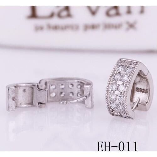 2017 Free shipping jewelry Han edition hearts double row zircon earrings & ear clip 925 sterling silver love silver ear clip