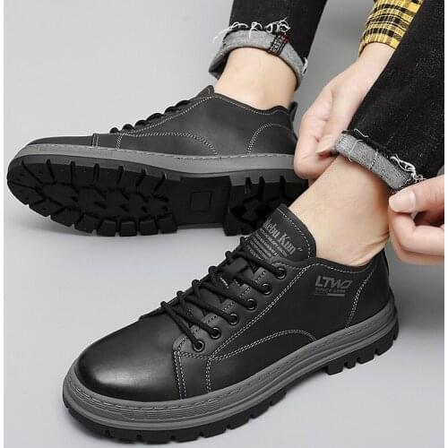 Brand Casual Men Leather Shoes Thick Outdoort Men Walking Shoes Tenis Masculino Business Men Dress Shoes Luxury Male Footwear