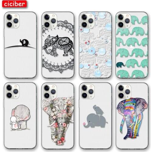 Cute Elephant Case For iPhone 12 11 Pro Max Cover for iPhone 12 X XR XS MAX 7 8 6 6S Plus 5 SE 2020 Soft Silicon TPU Phone Funda