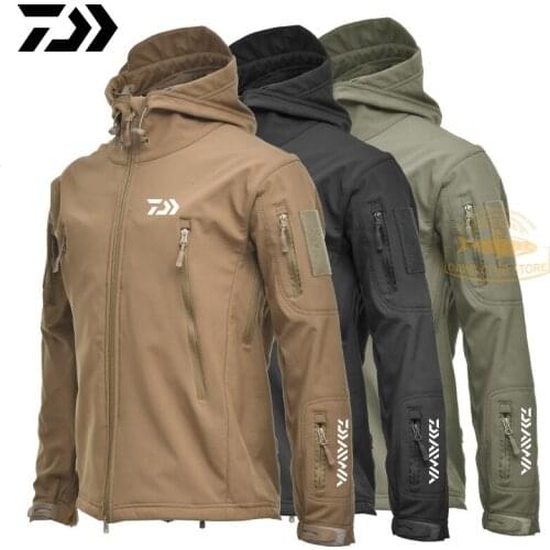 Daiwa Winter Fishing Jackets Warm Thick Fleece Fishing Clothes Zipper Fishing Shirt Outerwear Man Fishing Daiwa Clothing