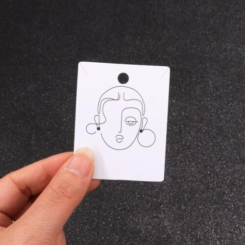 New 4.8*6.2cm 100pcs/Lot Simple Girl Pattern Earring Holder Cards Necklace Jewelry Package Display Paper Card Hanger Tags