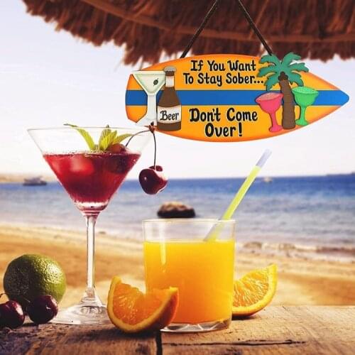 Surfboard Signs Wall Decor Pendent Wooden Surfboard Hanging Decoration Beach Surfboard Backdrop Party Banner Decor