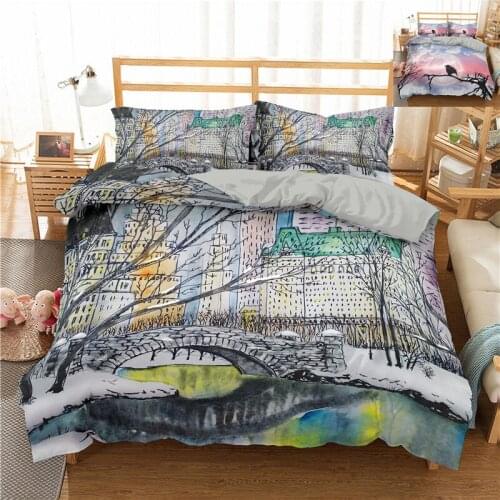 Fantasy Beauty Scenery Bedding Set Boho Bird Printing 3D Duvet Cover Set Twin Full Queen King Double Size Pillowcase Bedclothes