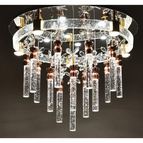 Bubble crystal lamp living room lamp crystal pillar lamp led simple modern crystal lamp bedroom restaurant chandeliers led light