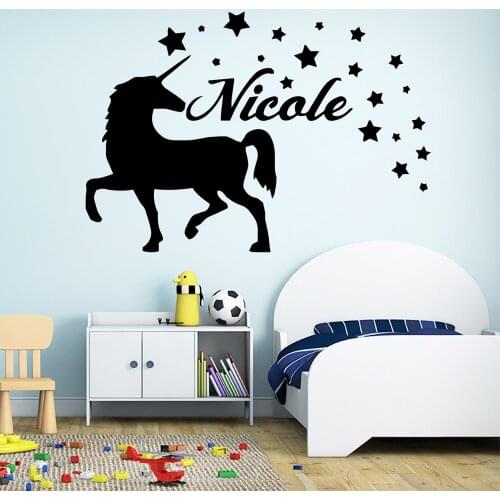 Cartoon vieole custom name Vinyl Self Adhesive Wallpaper Kids Room Nature Decor Wall Decal Home Decor