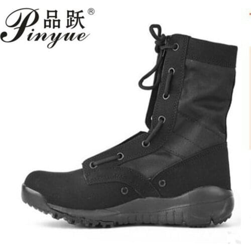 Lightweight Summer Combat Boot Men Climbing Training Tactical Boots Outdoor Hiking Breathable Mesh Army Shoes