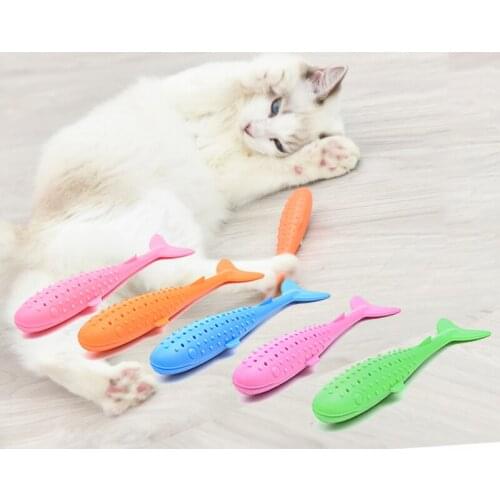 Soft Silicone Fish Cat Toy Catnip Pet Toy Clean Teeth Toothbrush Chew Cats Toys Cat Dog Care Gatos Dog Accessories Home