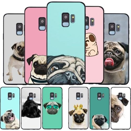 Animal Cute Pug Dog Soft phone Case For Samsung S20 S10 S9 S8 S7 edge Plus Lite For Note 8 9 10 A6 A7 A8 A9 Cover