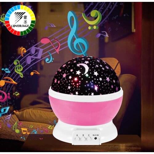 Coversage Music Rotating Night Light Projector Spin Starry Star Master Children Kids Baby Sleep Romantic Led USB Lamp Projection