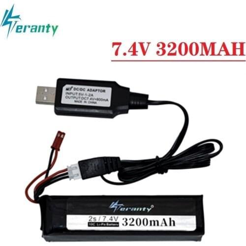 Upgrade 7.4V 3200mah lipo battery and Charger for Frsky Taranis X9D Plus Transmitter 7.4V Lipo Battery Toy Accessories charger
