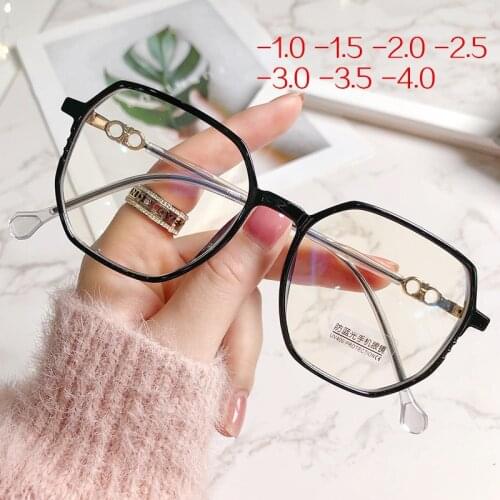 Myopia Glasses Frames Women Men Oversized Prescription Eyeglasses Finished Shortsighted Eyewear -1.0 1.5 2.0 2.5 3.0 3.5 4.0