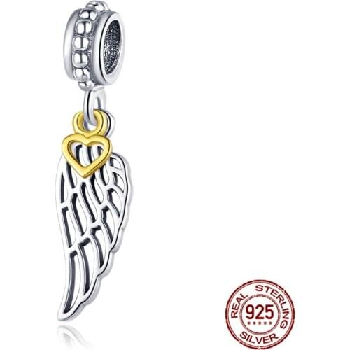 CodeMonkey Authentic 925 Sterling Silver Guardian Wings Of Love Charms Beads Fit Original Bracelet & Bangle DIY Jewelry CMS137